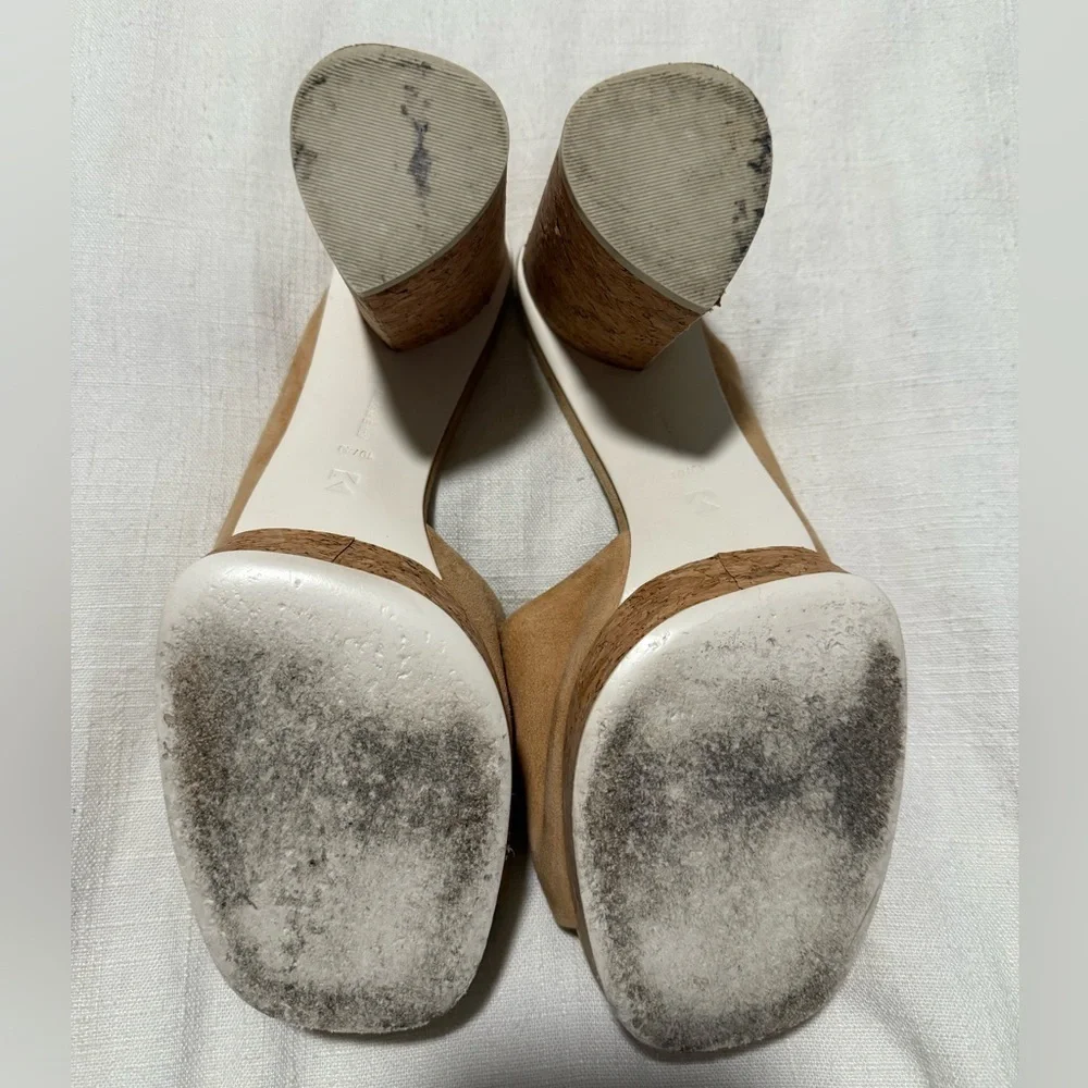 MERCEDES CASTILLO Sand Tan Nude Chiara Cork Platform Sandals Heels size 10 US 40
